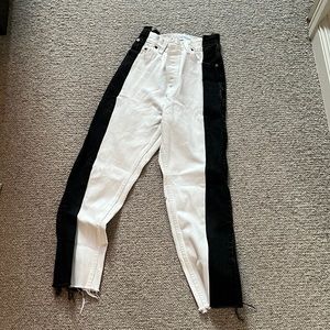 EB denim black and white pants. Size 24